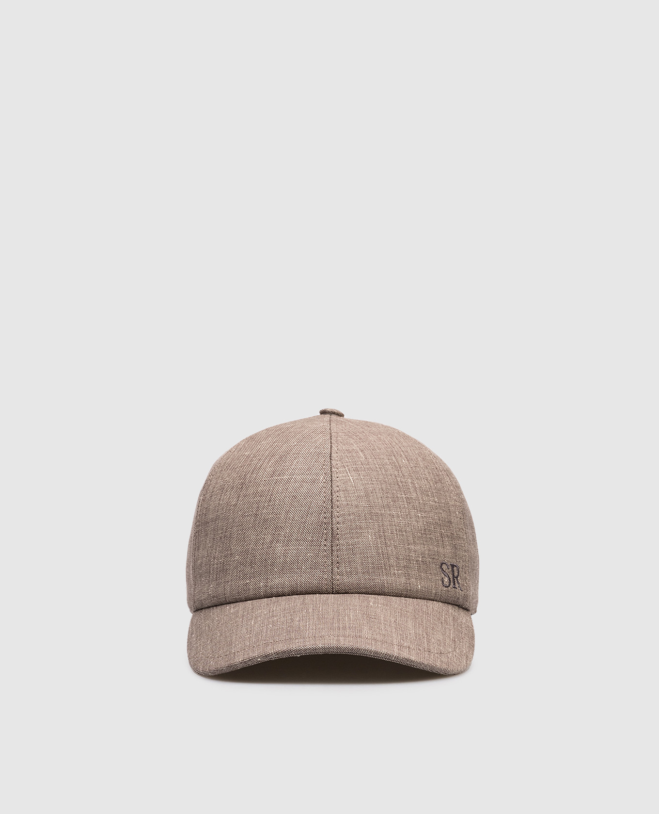 Brown cap made of linen, wool and silk