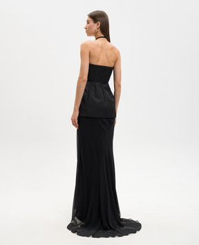 Max Mara Sportmax Black silk dress with open back SPXPINNE