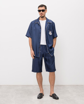 Dolce&Gabbana Blue silk shirt G5KS3ZGK254
