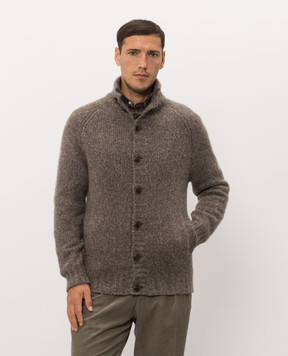 Brunello Cucinelli Brown cashmere and silk cardigan MET302106