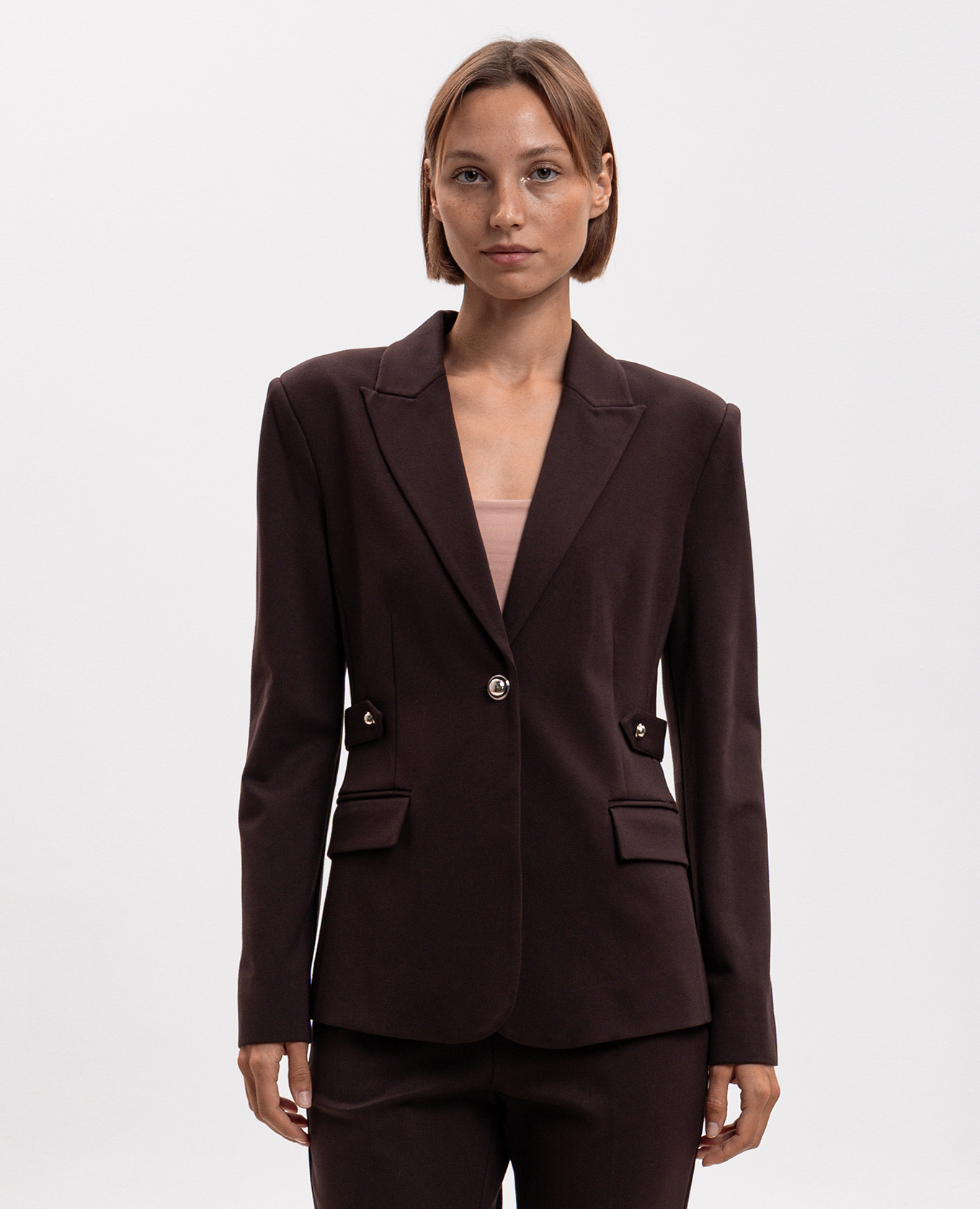 Brown jacket with cuffs Twinset 3