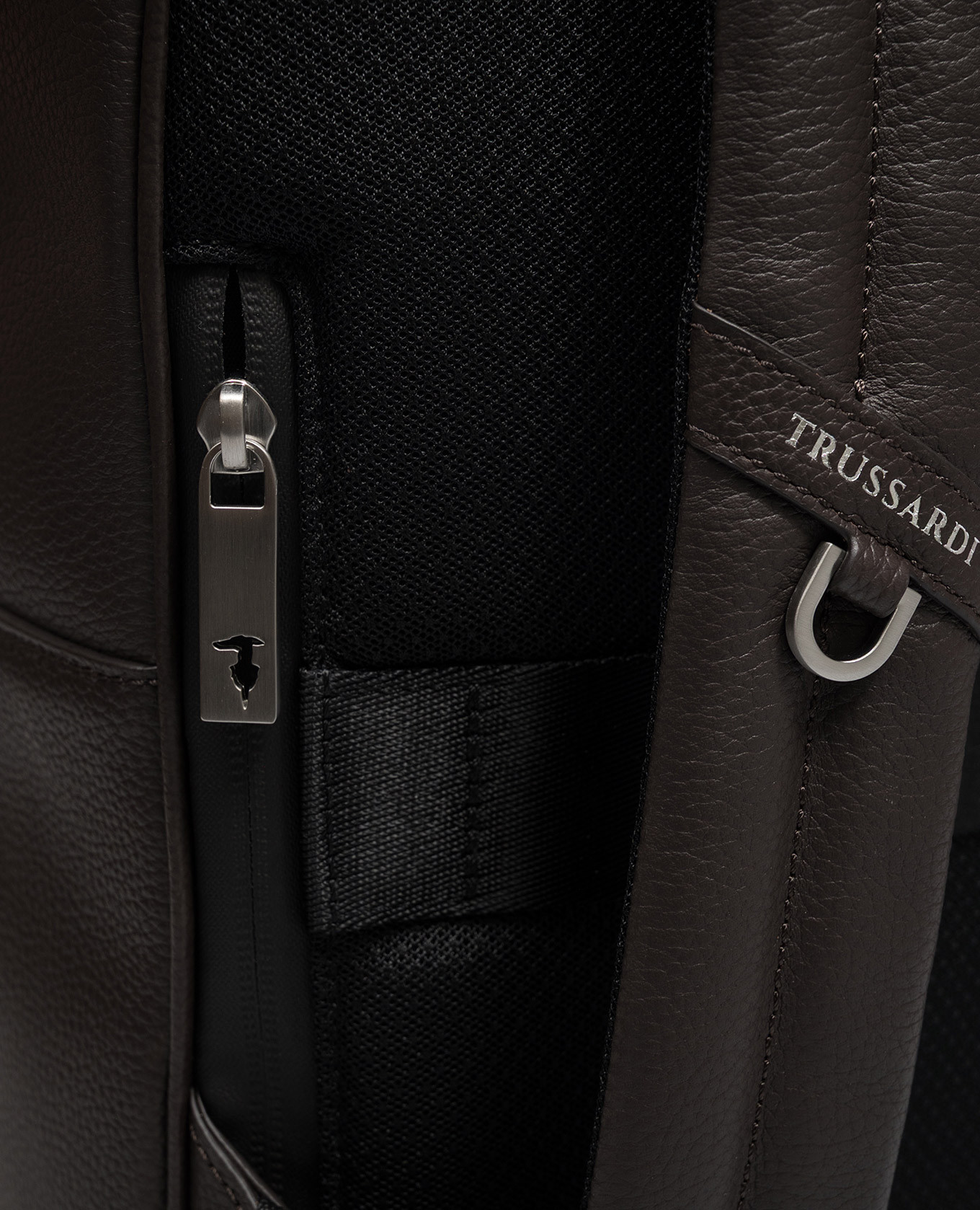 Brown leather backpack Trussardi 4