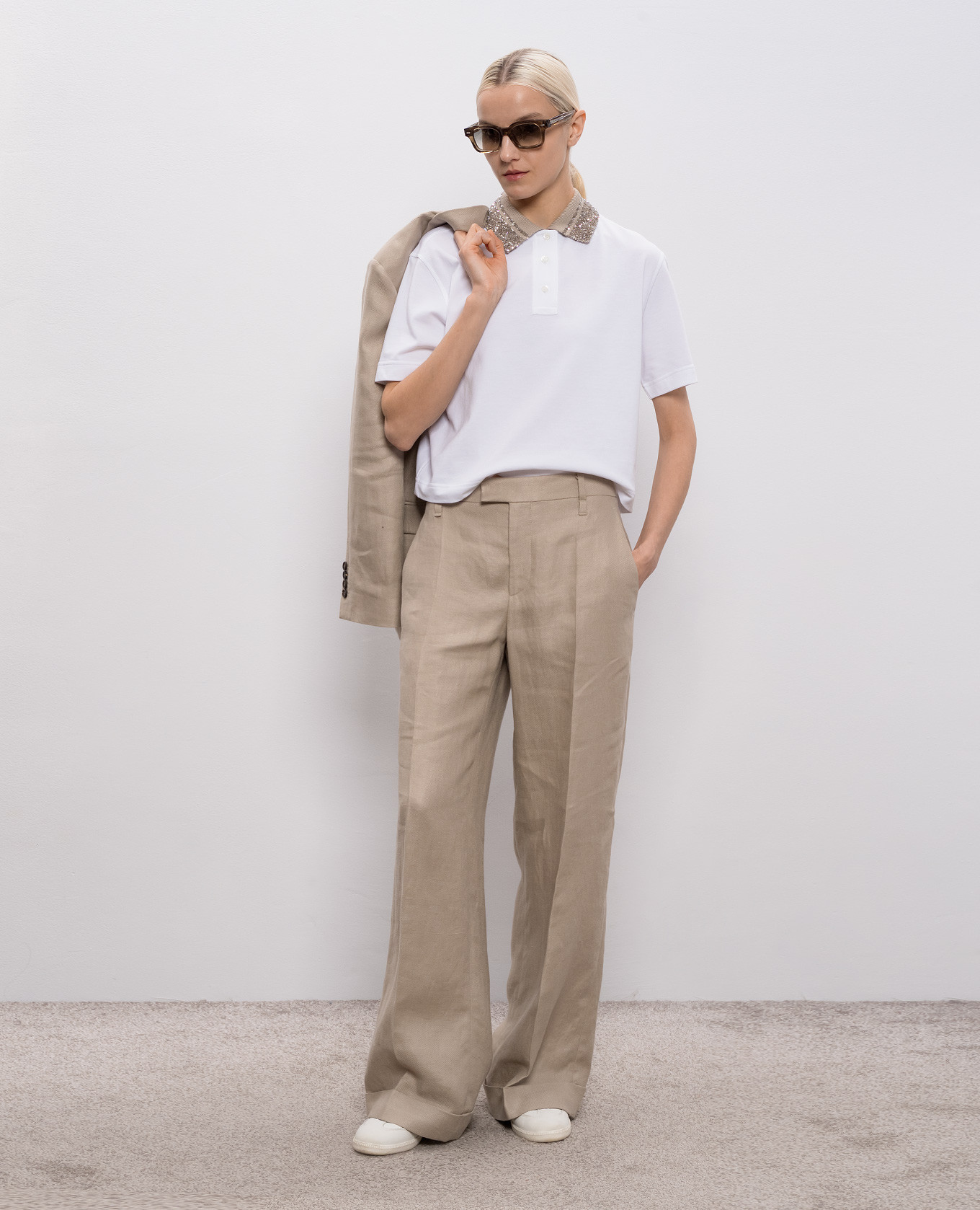 White polo with sequins Brunello Cucinelli 2