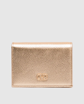 Valentino VLogo Signature Gold Leather Wallet 9W2P0AJ3CHL