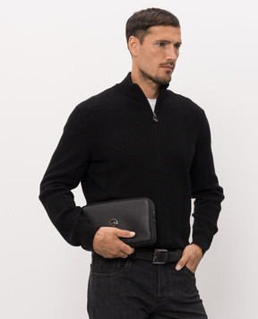Stefano Ricci Black leather clutch PP365BRUMR