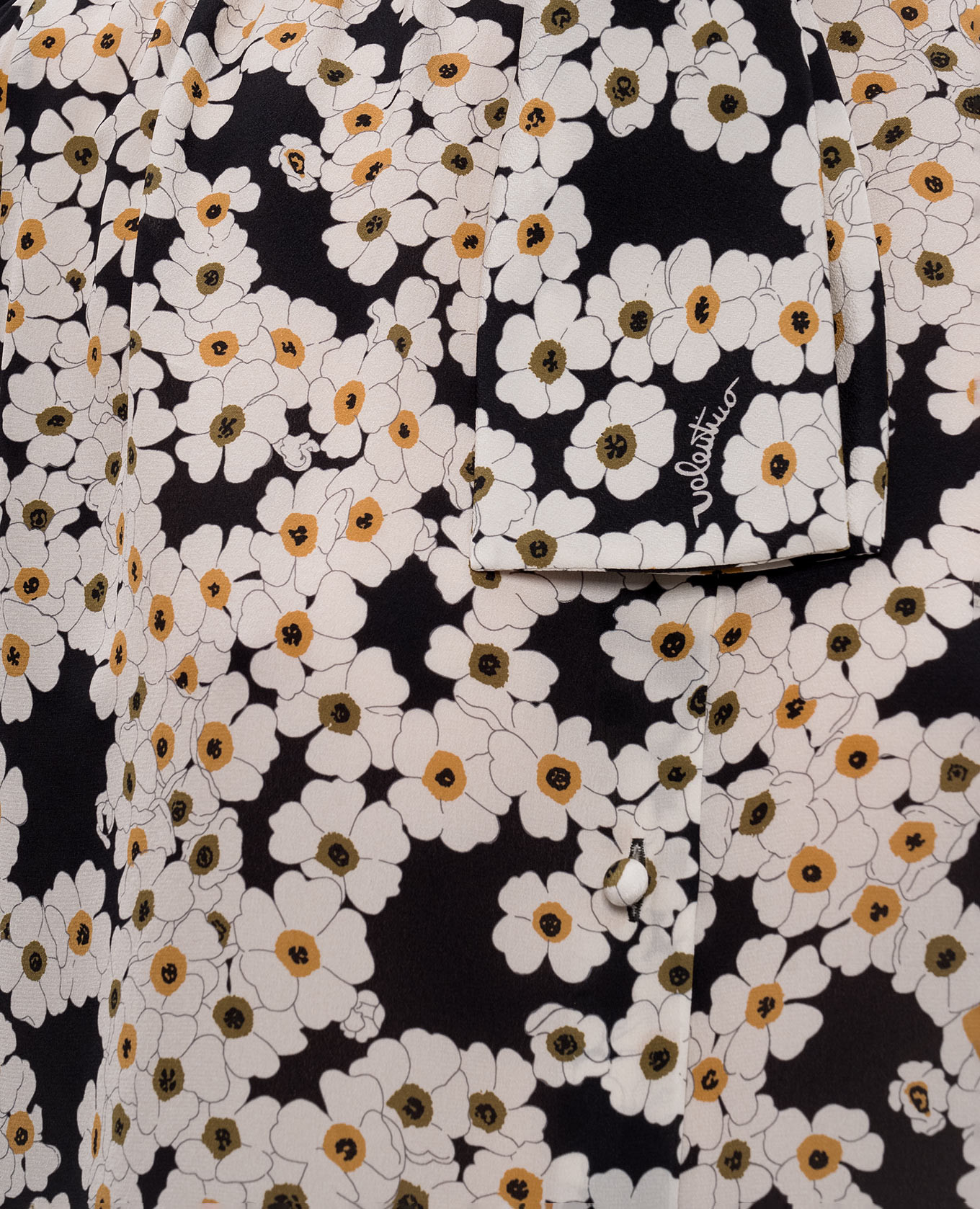 Black silk blouse with floral print Valentino 5