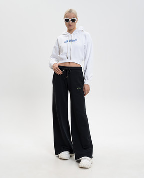 Off-White Cloudy Arrow White Cropped Hoodie OWBB056F25FLE002