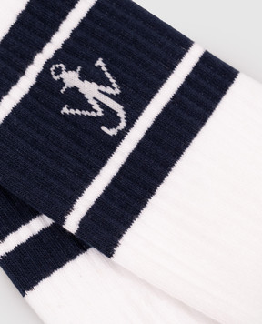 JW Anderson White ribbed socks with stripes KW1530YN0509w