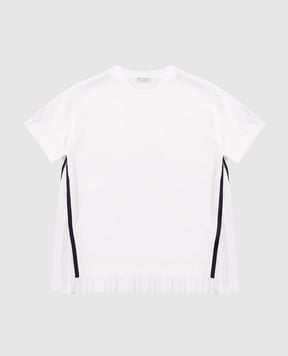 Brunello Cucinelli Children's white pleated T-shirt B0T81T496A