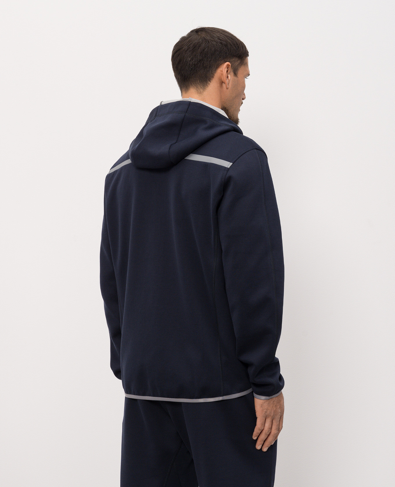 Blue sports jacket with logo print Brunello Cucinelli 4