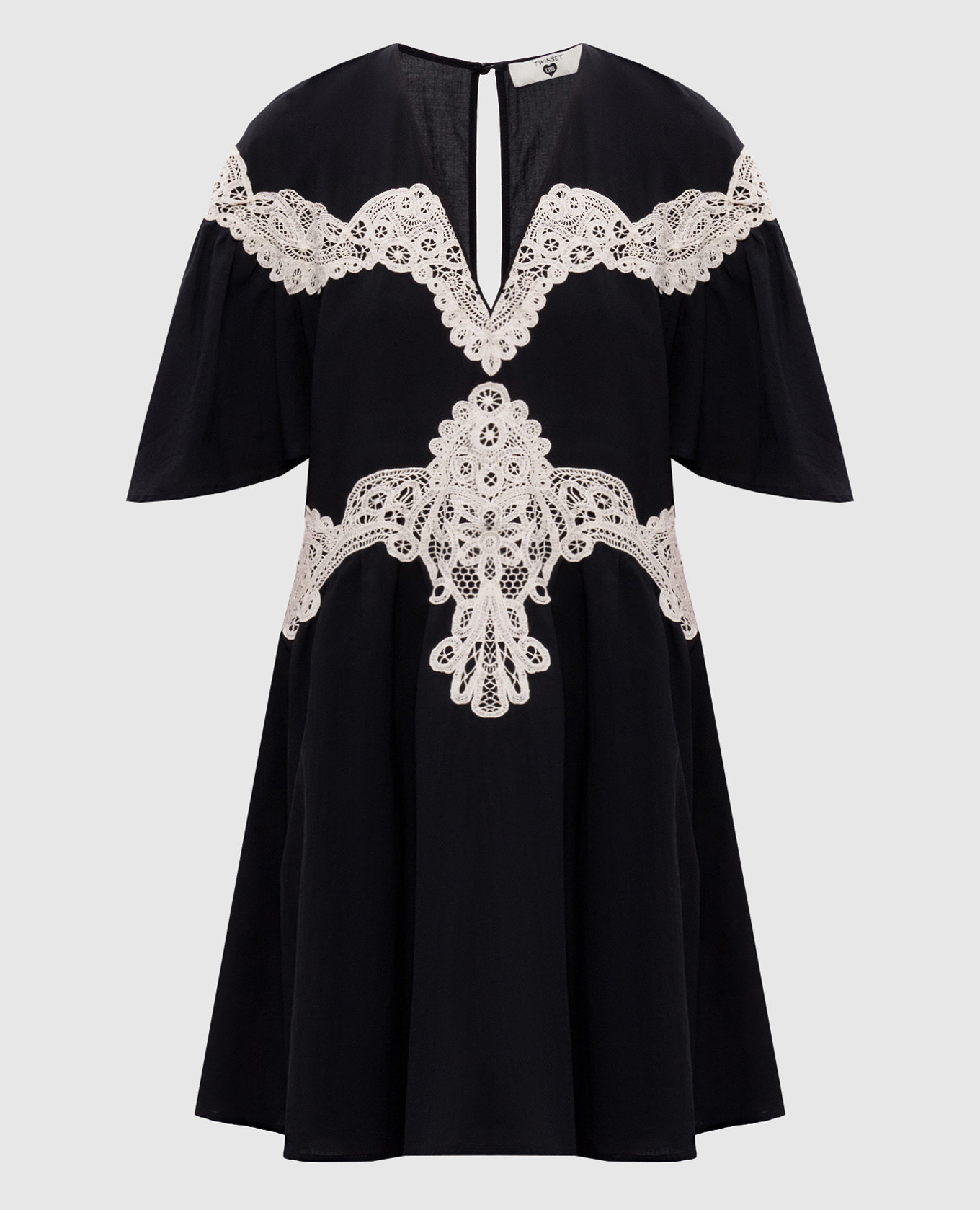 

Black mini dress with lace Twinset