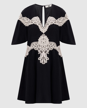Twinset Black mini dress with lace 261LM2DCC
