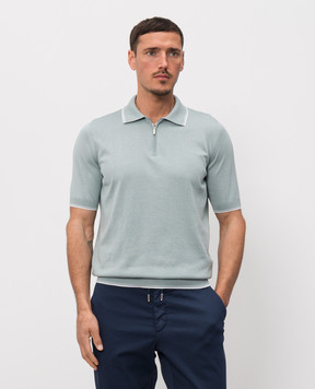 Castangia dal 1850 Green polo with silk NCCA32MCE26