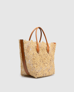Ermanno Scervino Beige tote bag with embroidery D483S415PYV