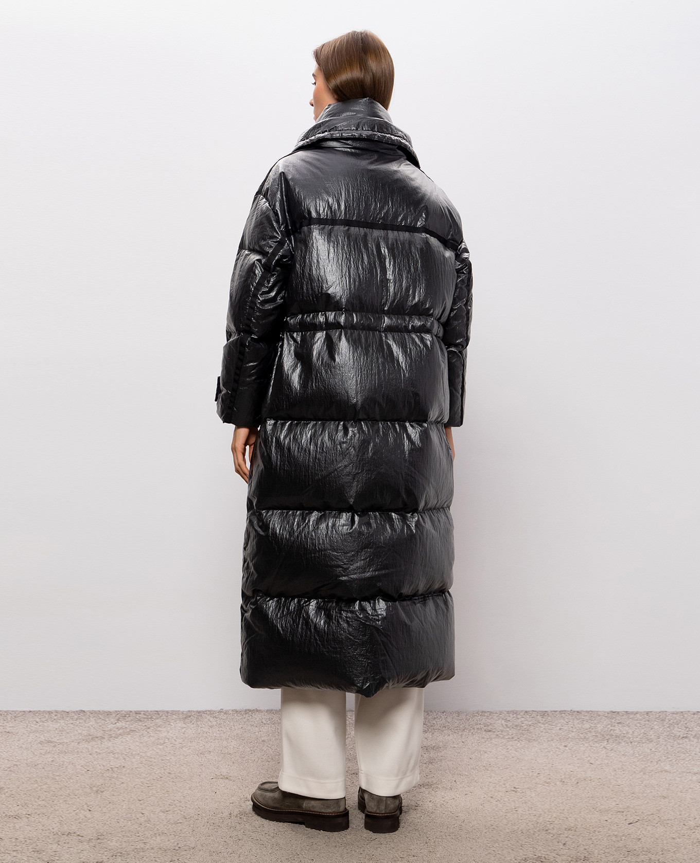 Gray elongated down jacket Max & Co 4