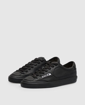AUTRY Black leather WINDSCAPE sneakers SCLMJF01