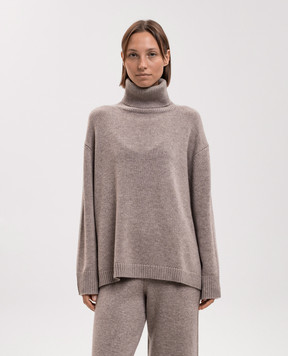 Allude Beige wool and cashmere pants with slits 26517614