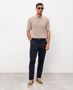 Peserico Blue pants with logo patch R5472503654