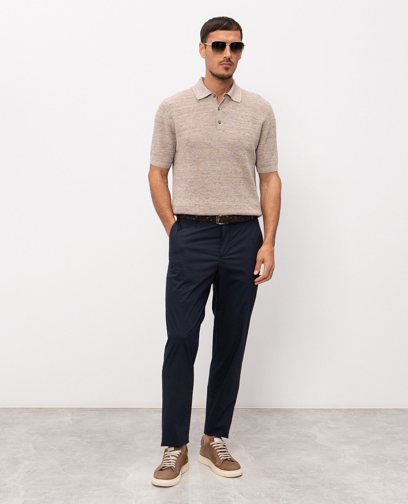 

Blue pants with logo patch Peserico