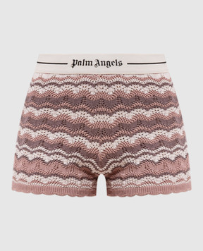 Palm Angels Knitted shorts with striped silk PAWHM002KN001