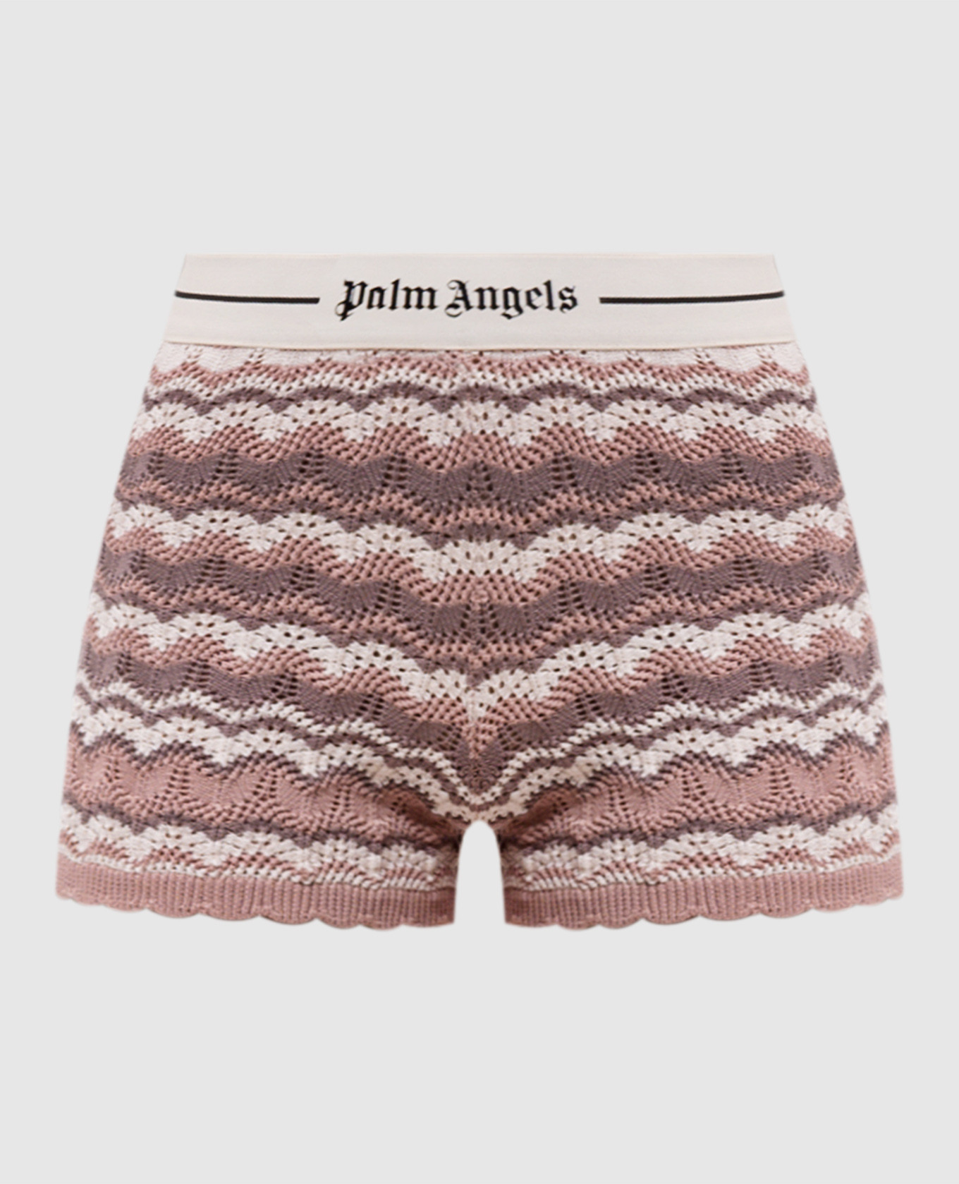 Knitted shorts with striped silk Palm Angels
