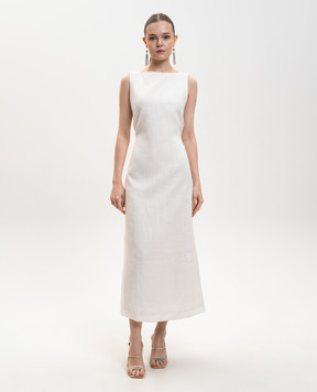 Faithfull Taylor white linen midi dress FFC06WHT