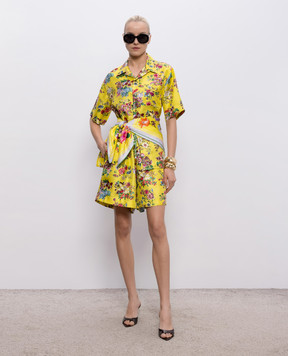 MANTERO 1902 Yellow Leon silk blouse 0205A2811T0881H