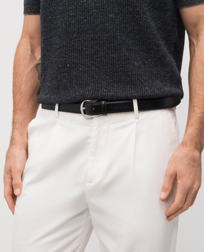 Brunello Cucinelli Black leather belt MAUNX346