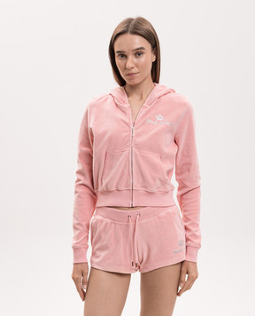 Sporty & Rich Juicy pink velour sports jacket CA046716689PI07