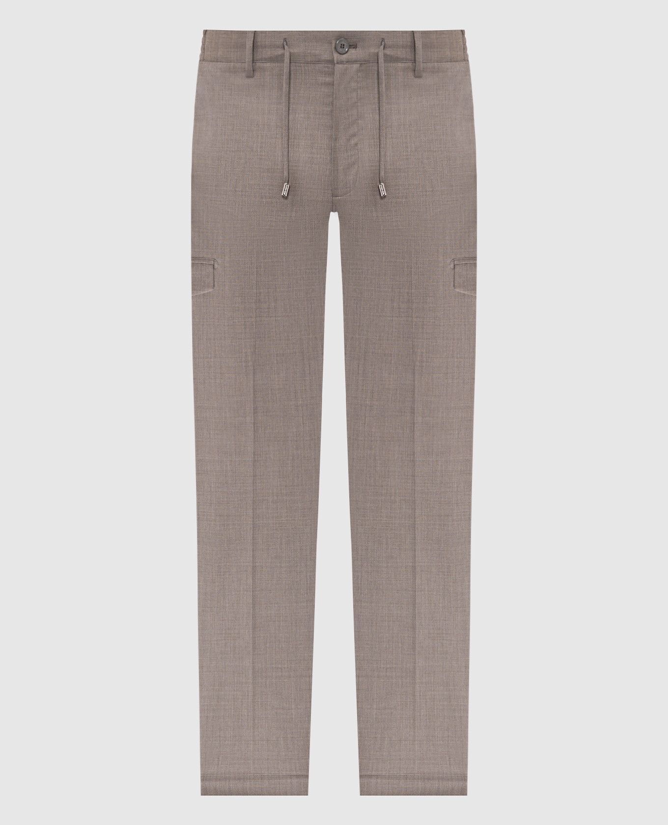 Beige wool cargo pants