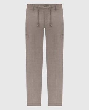 Stefano Ricci Beige wool cargo pants M1T6100580W501
