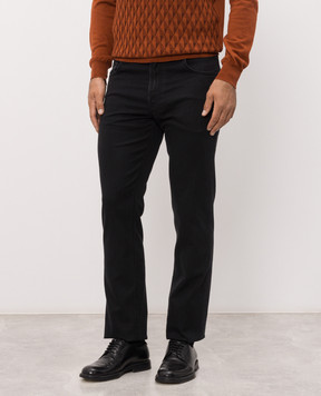 Stefano Ricci Black jeans with embroidered emblem MFT63B1041TR195K