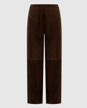 Simonetta Ravizza Brown suede Massi pants F06PS71S1