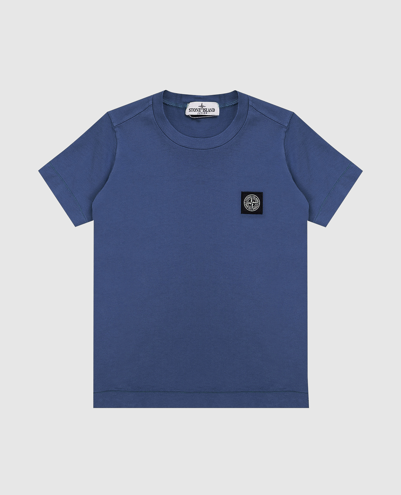 Children's blue T-shirt with logo patch