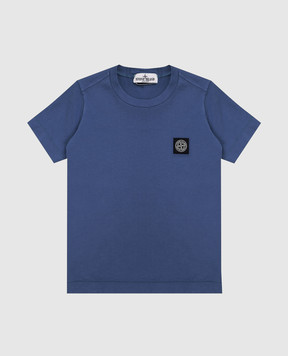 Stone Island Children's blue T-shirt with logo patch L1S162100002S00471012