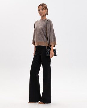 Twinset Brown wool and cashmere jumper with lurex 262TP3511