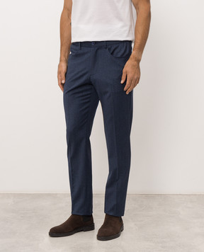 Stefano Ricci Blue wool pants M1T6300150W0029T