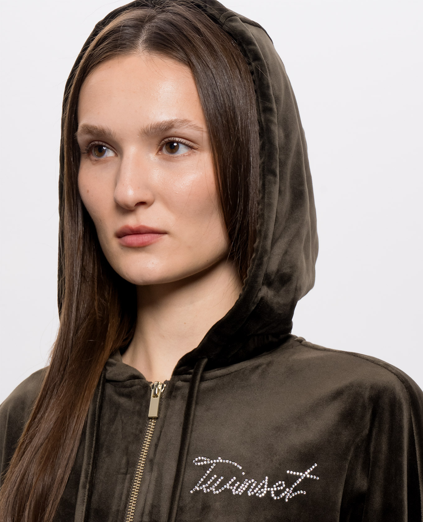 Khaki velour tracksuit Twinset 5