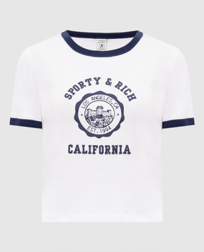 Sporty & Rich White T-shirt with logo print TO073710509WH50