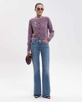 Alemais Reggie purple cropped cardigan 7556K