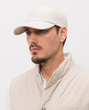 Enrico Mandelli Beige wool cap with logo engraving CAP4014531