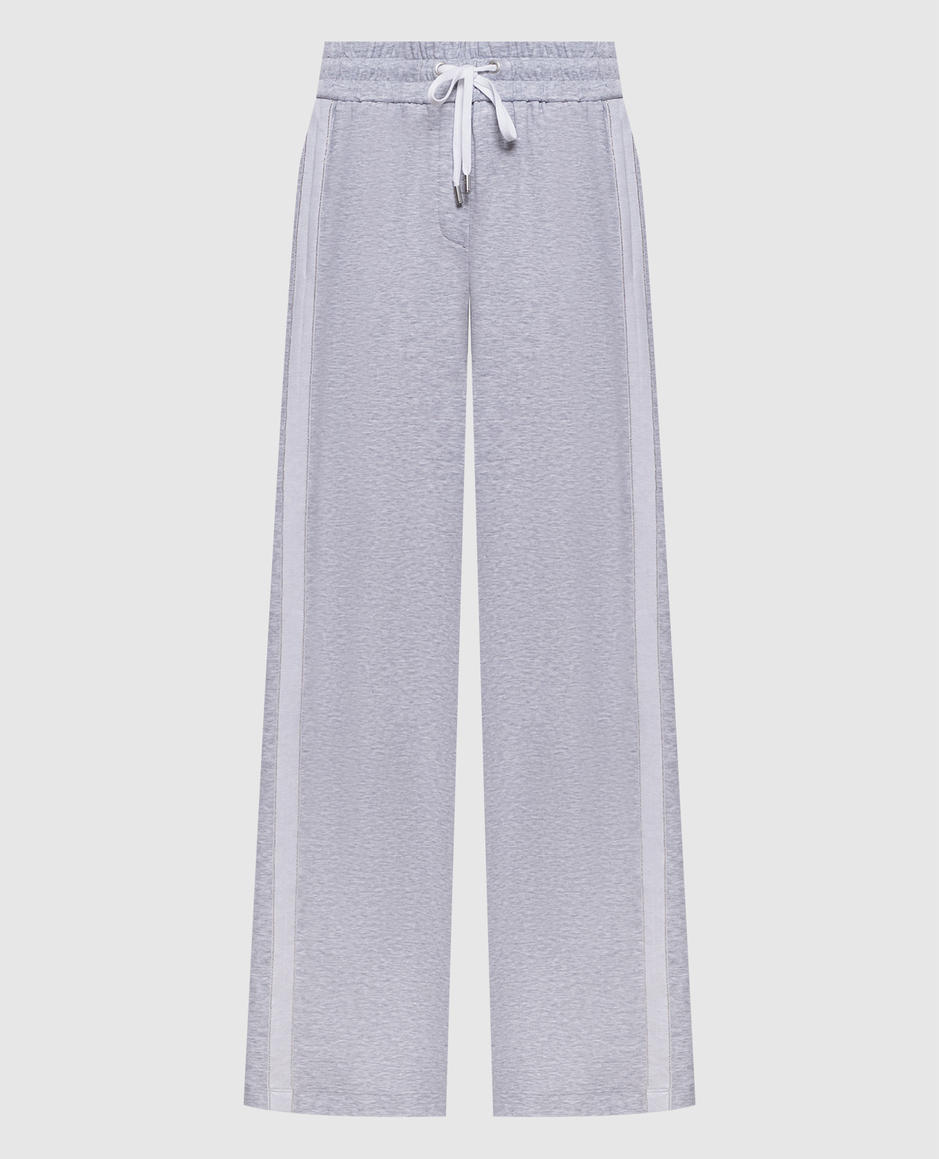 Pantalon de survêtement gris chiné à rayures