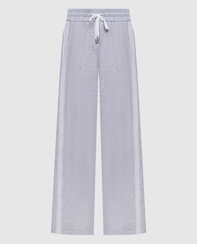 Peserico Grey melange striped sweatpants P04241J005667