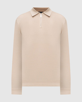 Stefano Ricci Beige silk polo with monogram K616215P30F26101