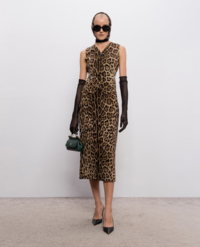 Dolce&Gabbana Leopard print wool and silk vest F79H6TFSBAV