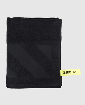 Off-White Black terry towel with print OHZB027T25FAB002