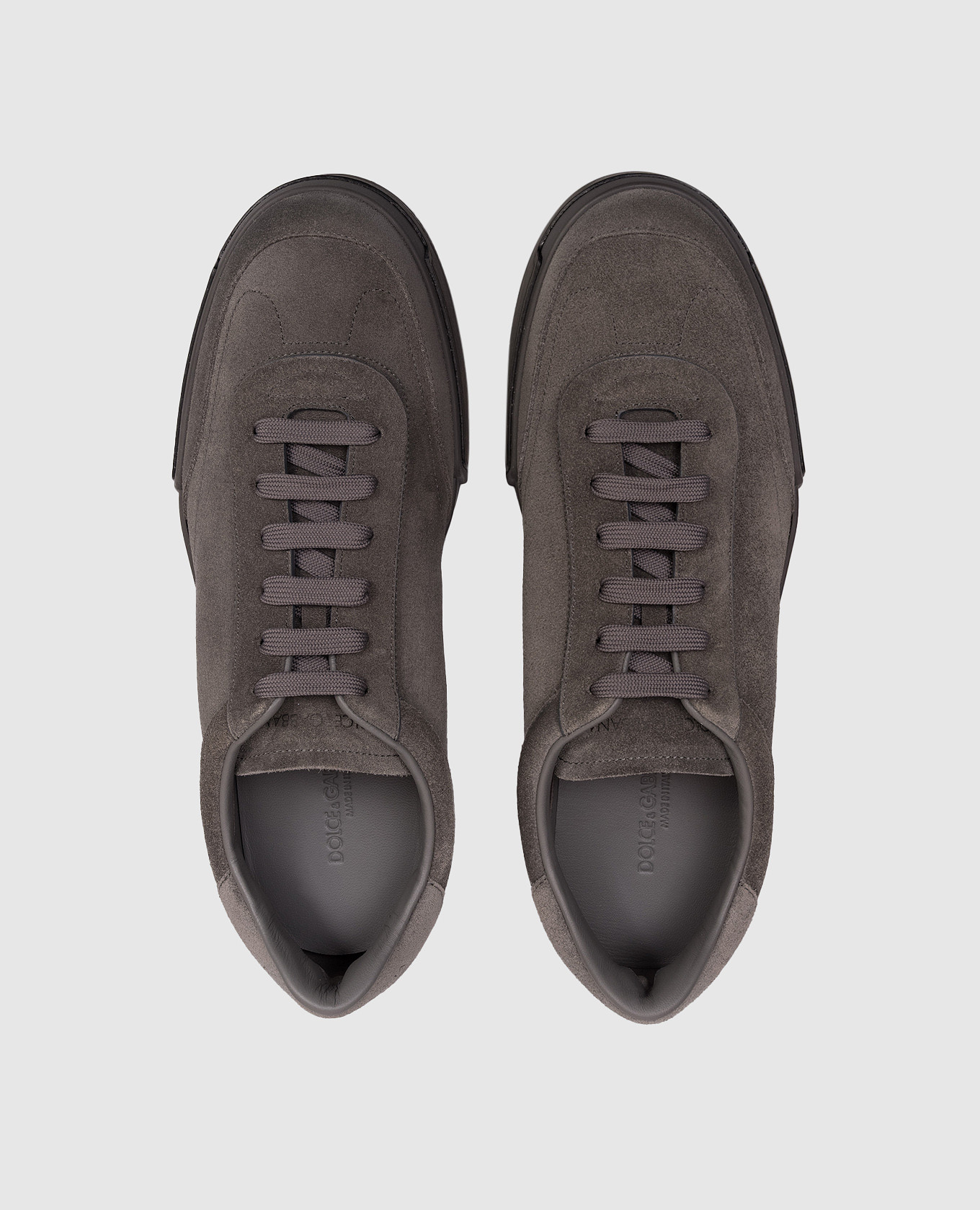 Grey suede sneakers with embossed logo Dolce&Gabbana 4