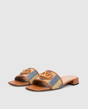 Valentino Brown mules with emblem 8W2S0LT0IPL