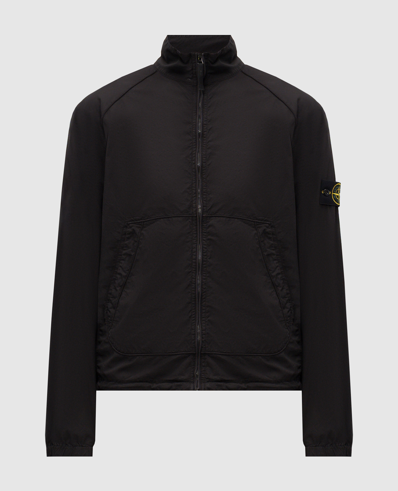 Black jacket with logo patch