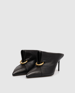 Balmain Black leather mules Piercing GN1UR192LNAP